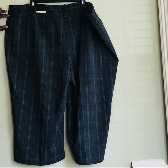 NWT Lane Bryant Brown Plaid Gaucho Capri Sz 28 - Picture 3 of 8